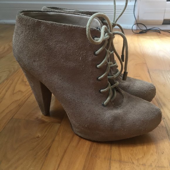 Zara Lace-Up Suede Ankle Boots - Picture 2 of 7